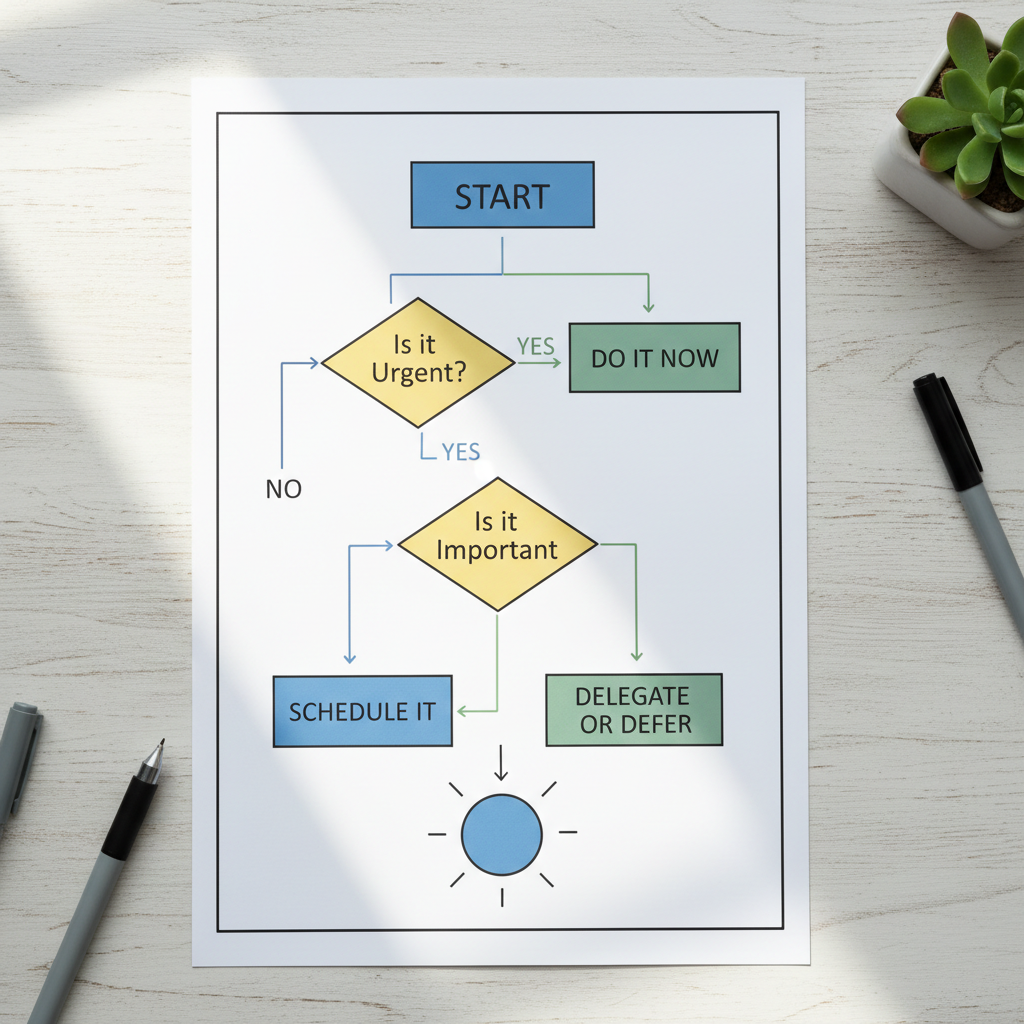 Flowchart demonstrating how to prioritize tasks on a to do list